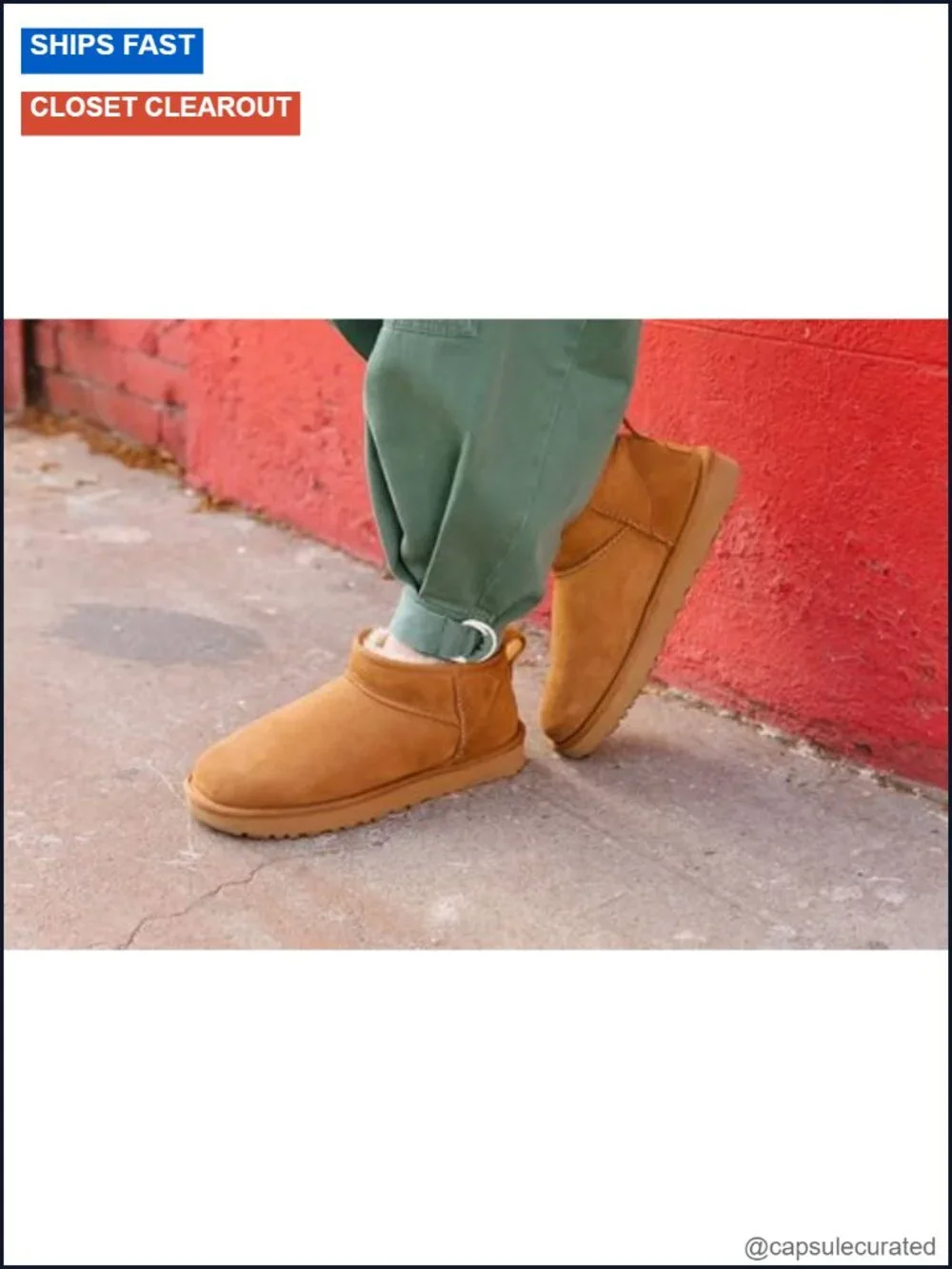 UGG Classic Ultra Mini Sheepskin Ankle Boot Pull-On Round Toe Comfort